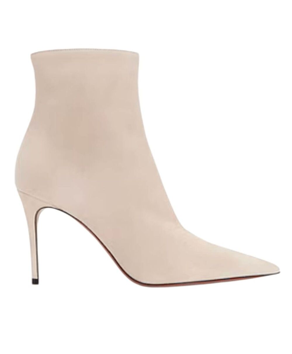 ALICE & OLIVIA Nude Suede Stiletto Ankle Boots Size 8.5